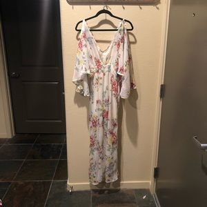 White & floral romper